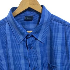 R&R Casual Men's XL Blue Plaid Button Down Western Country Rodeo Ranch Shirt NWT